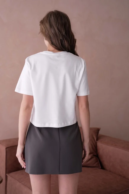 Look Yazı Aplikeli Basic T-Shirt