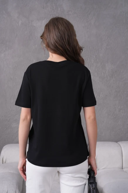 Taş Naksesuar Detaylı Basic T-Shirt