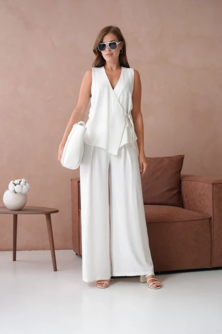 Bluz Pantolon İkili Keten Takım