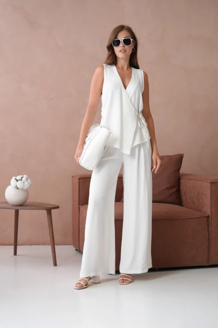 Bluz Pantolon İkili Keten Takım