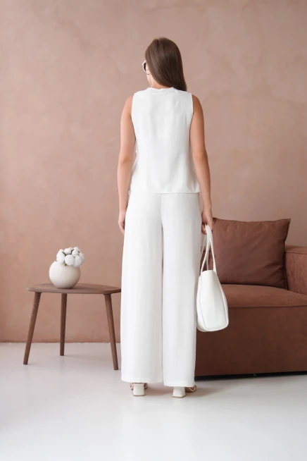 Bluz Pantolon İkili Keten Takım