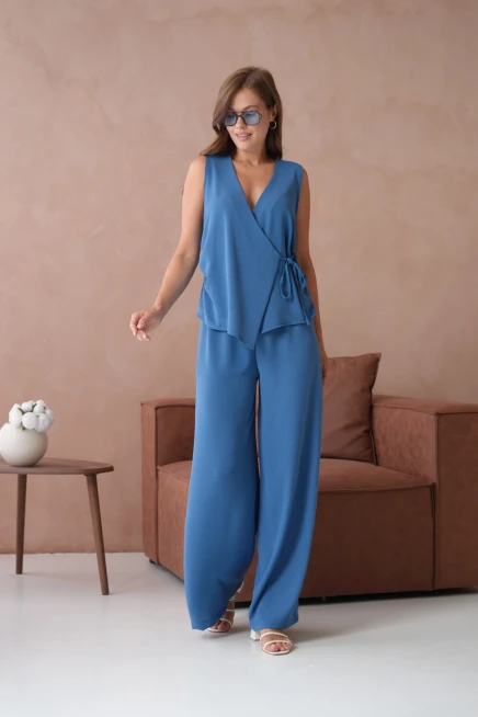 Bluz Pantolon İkili Keten Takım