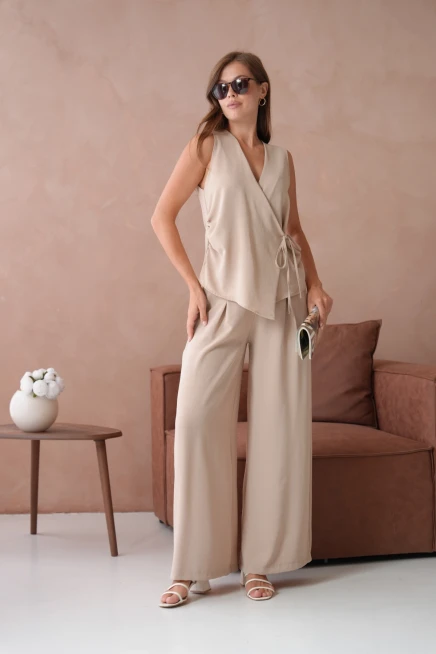 Bluz Pantolon İkili Keten Takım