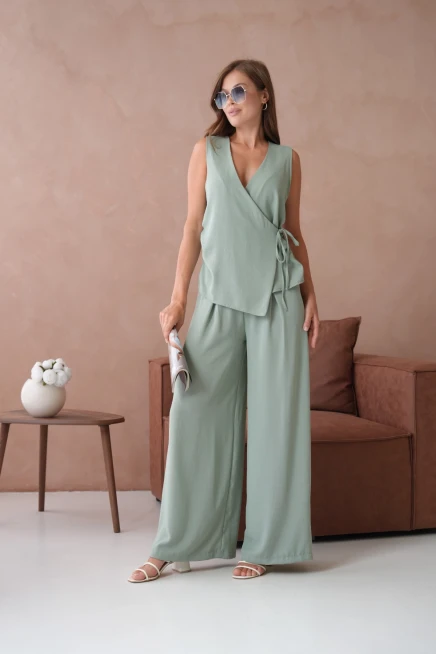 Bluz Pantolon İkili Keten Takım