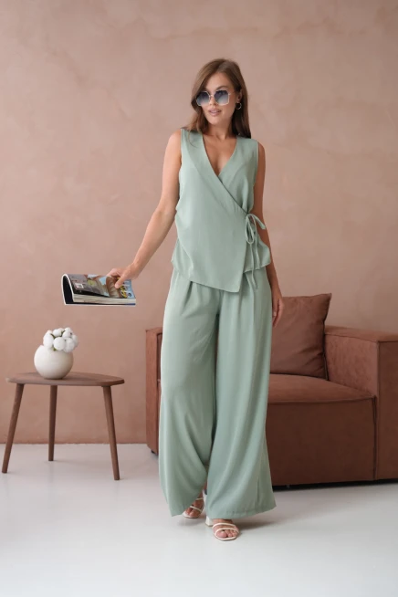 Bluz Pantolon İkili Keten Takım