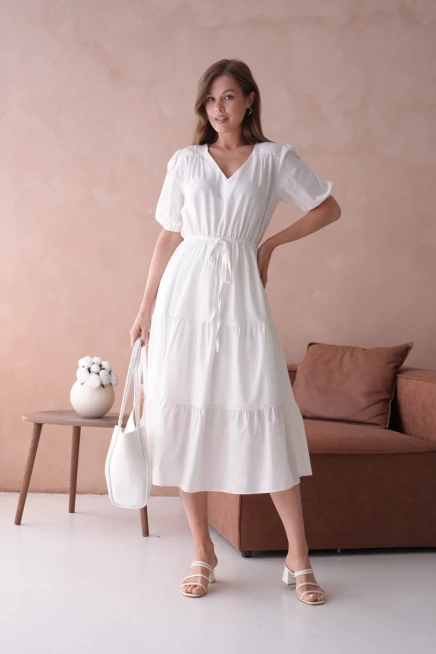 Kısa Kol Lastikli Yazlık Elbise