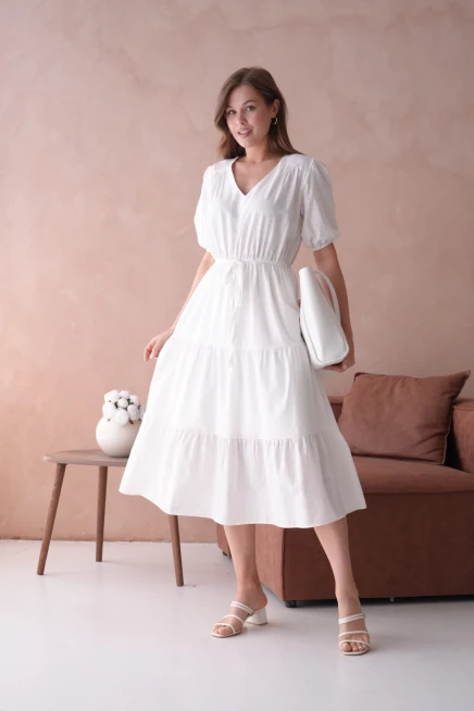 Kısa Kol Lastikli Yazlık Elbise