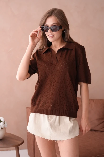 Polo Yaka Kısa Kol Salaş Yazlık T-Shirt