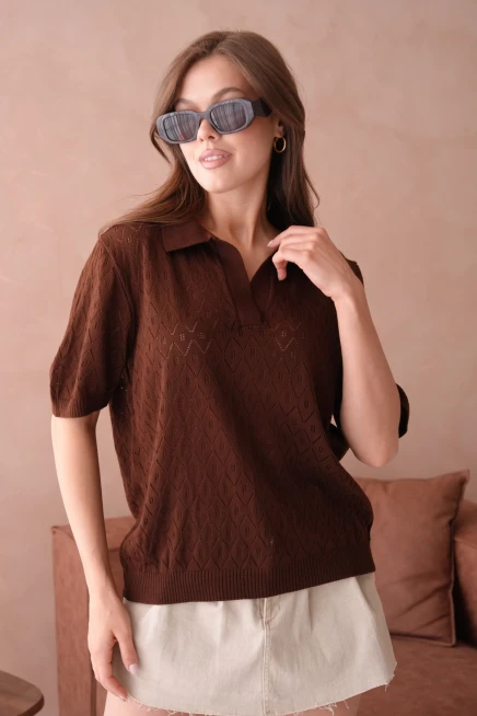 Polo Yaka Kısa Kol Salaş Yazlık T-Shirt