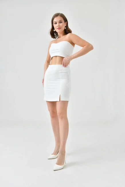 Kadın Kısa Önden Yırtmaçlı Etek