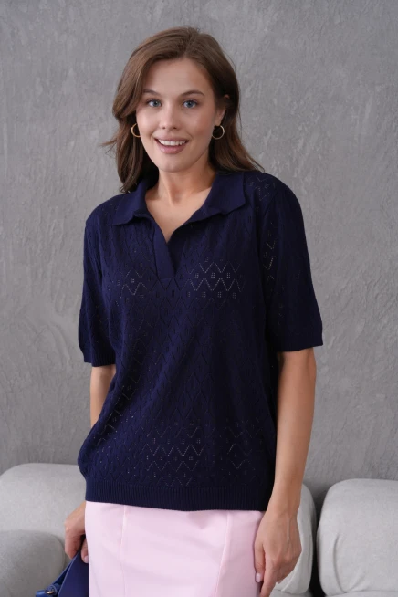 Polo Yaka Kısa Kol Salaş Yazlık T-Shirt