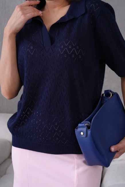 Polo Yaka Kısa Kol Salaş Yazlık T-Shirt