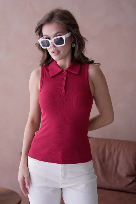 Polo Yaka Kolsuz Basic T-Shirt