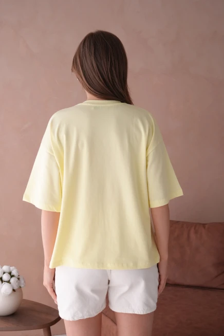Sarı Kısa Kol Basic T-Shirt