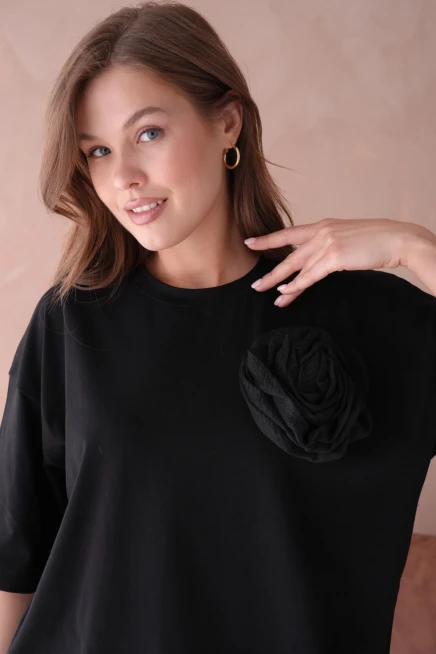 Siyah Kısa Kol Basic T-Shirt