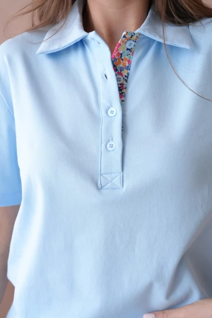 Polo Yaka Kısa Kol Düğmeli Basic T-Shirt