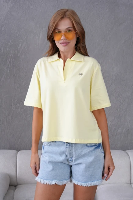 Polo Yaka Örme T-Shirt