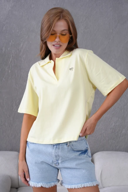 Polo Yaka Örme T-Shirt