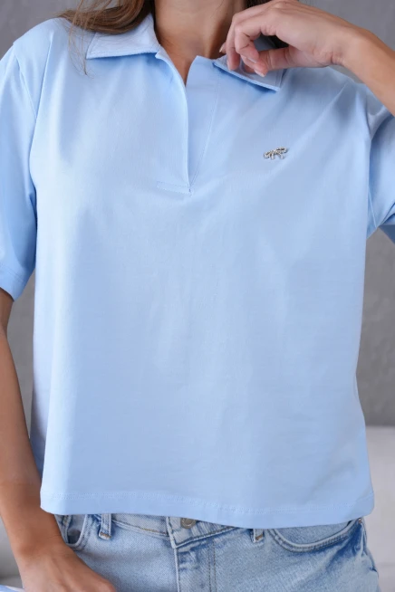 Polo Yaka Örme T-Shirt
