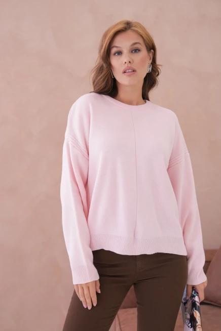 Kadı Bisiklet Yak Ajurlu Oversize Triko Kazak