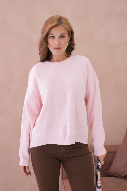 Kadı Bisiklet Yak Ajurlu Oversize Triko Kazak