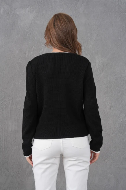 Kadın Bisiklet Yaka Garni Detay Triko Kazak