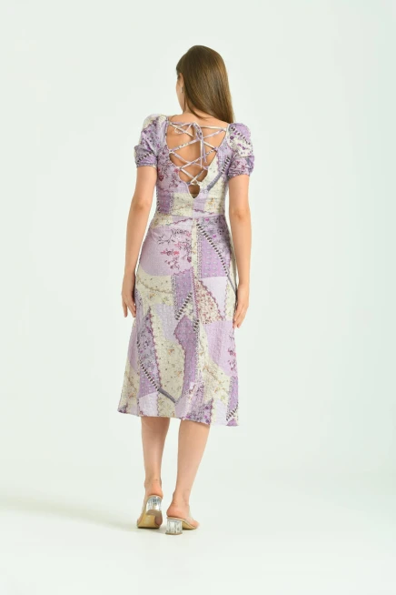 Yırmaçlı Desenli Yazlık Elbise