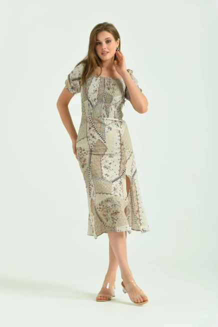 Yırmaçlı Desenli Yazlık Elbise