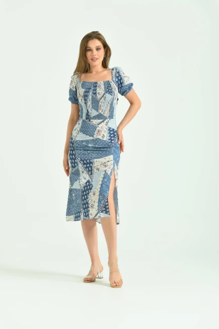 Yırmaçlı Desenli Yazlık Elbise