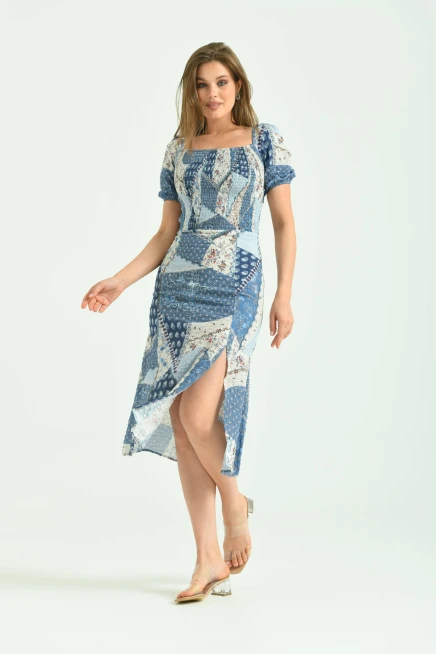 Yırmaçlı Desenli Yazlık Elbise