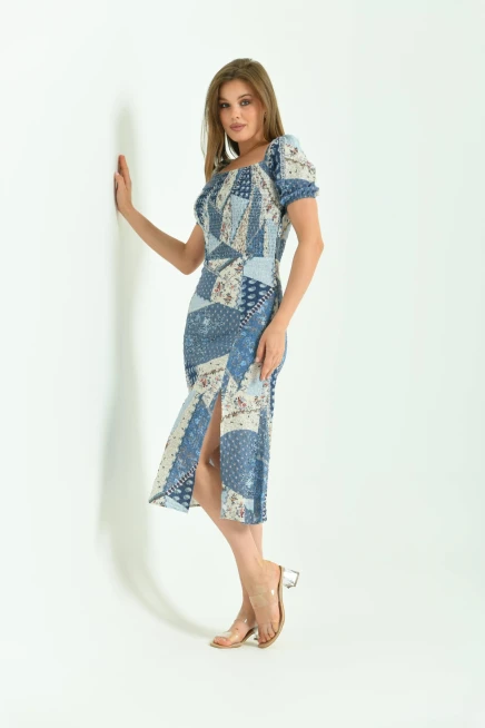 Yırmaçlı Desenli Yazlık Elbise