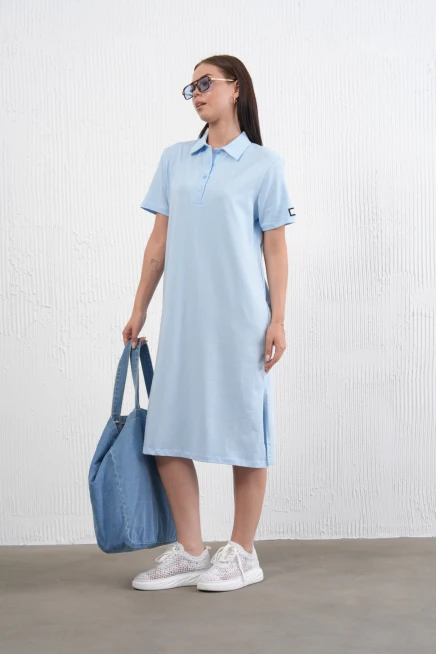 Yırtmaçlı Penye Elbise