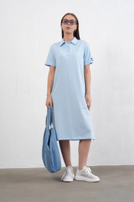 Yırtmaçlı Penye Elbise