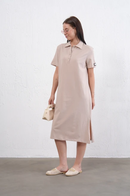 Yırtmaçlı Penye Elbise