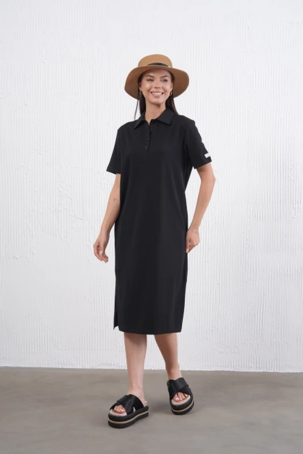 Yırtmaçlı Penye Elbise