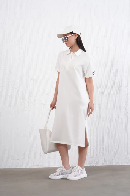 Yırtmaçlı Penye Elbise