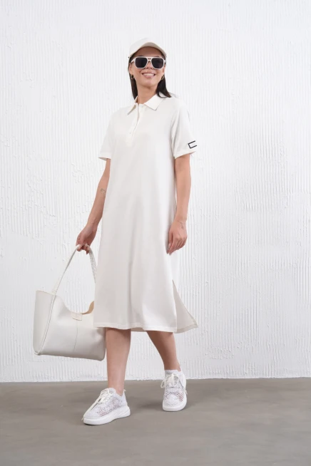 Yırtmaçlı Penye Elbise