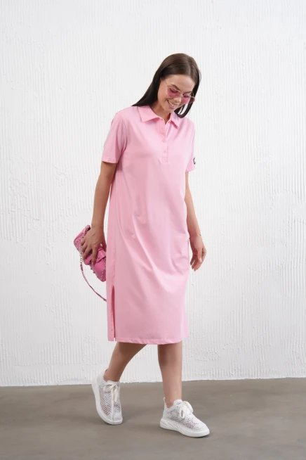 Yırtmaçlı Penye Elbise