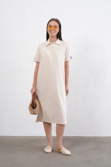 Yırtmaçlı Penye Elbise