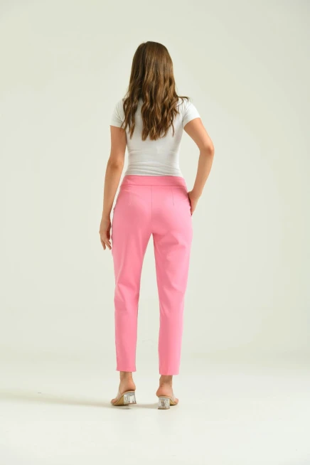 Kadın Pembe Basic Kumaş Pantolon