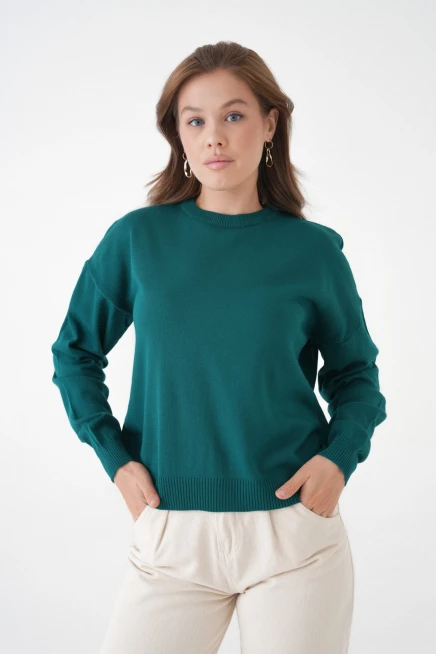 Kadın Bisiklet Yaka Oversize Triko Kazak