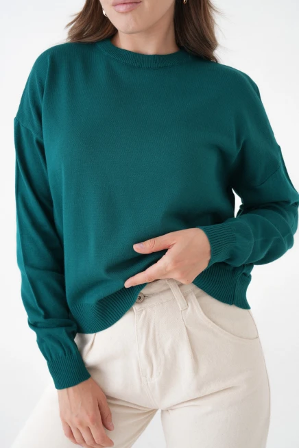 Kadın Bisiklet Yaka Oversize Triko Kazak