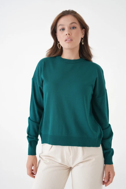 Kadın Bisiklet Yaka Oversize Triko Kazak