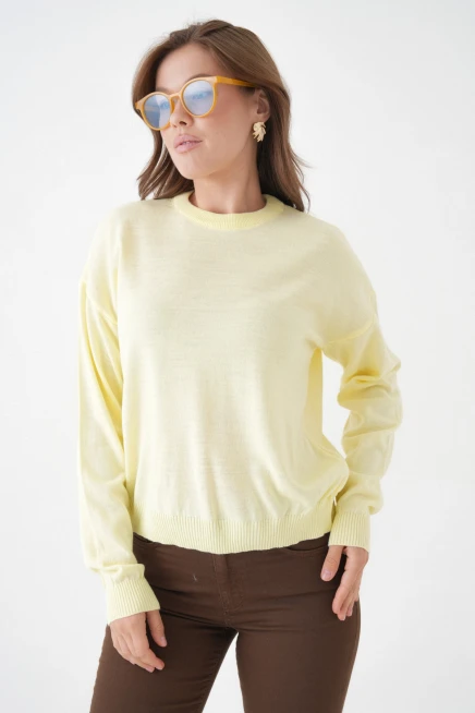 Kadın Bisiklet Yaka Oversize Triko Kazak