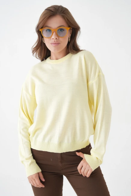 Kadın Bisiklet Yaka Oversize Triko Kazak