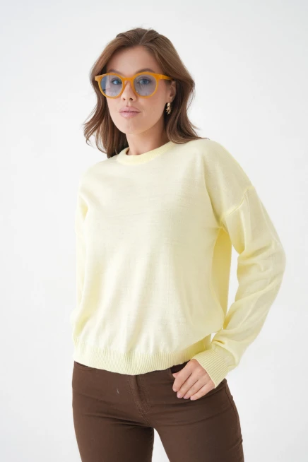 Kadın Bisiklet Yaka Oversize Triko Kazak