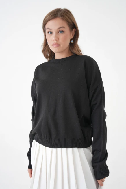 Kadın Bisiklet Yaka Oversize Triko Kazak