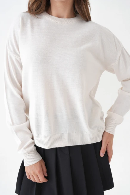 Kadın Bisiklet Yaka Oversize Triko Kazak