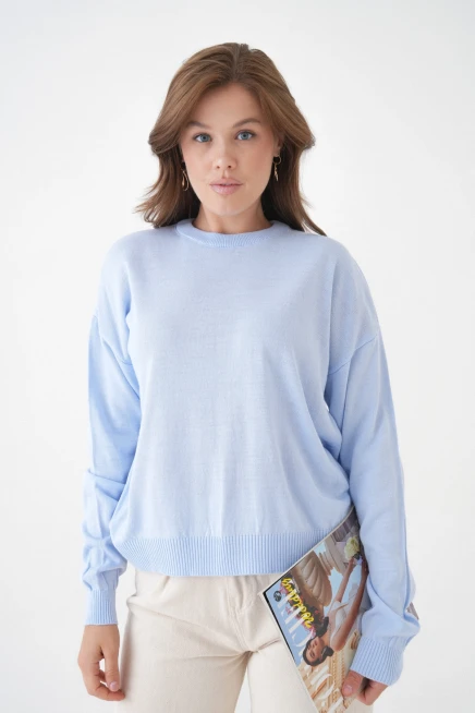 Kadın Bisiklet Yaka Oversize Triko Kazak