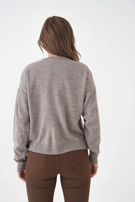 Kadın Bisiklet Yaka Oversize Triko Kazak